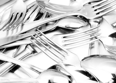 Shiny spoon, knife and fork clipart