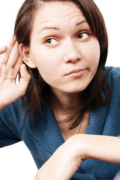 Mujer escuchando —  Fotos de Stock