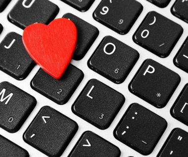 Heart on the computer keyboard clipart