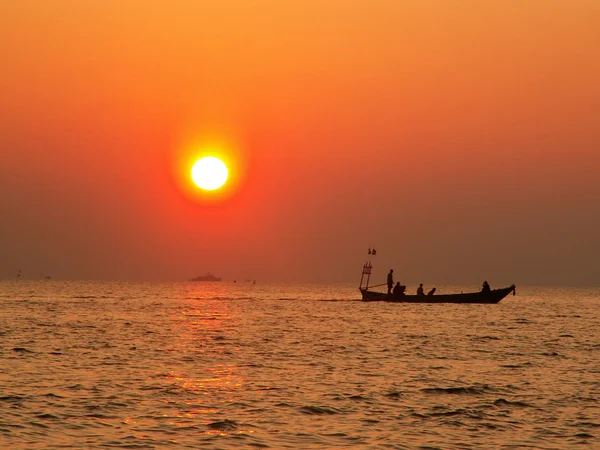 stock image Fishing at sunset