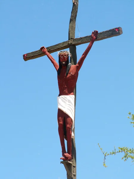 Дерев'яний хрест — стокове фото