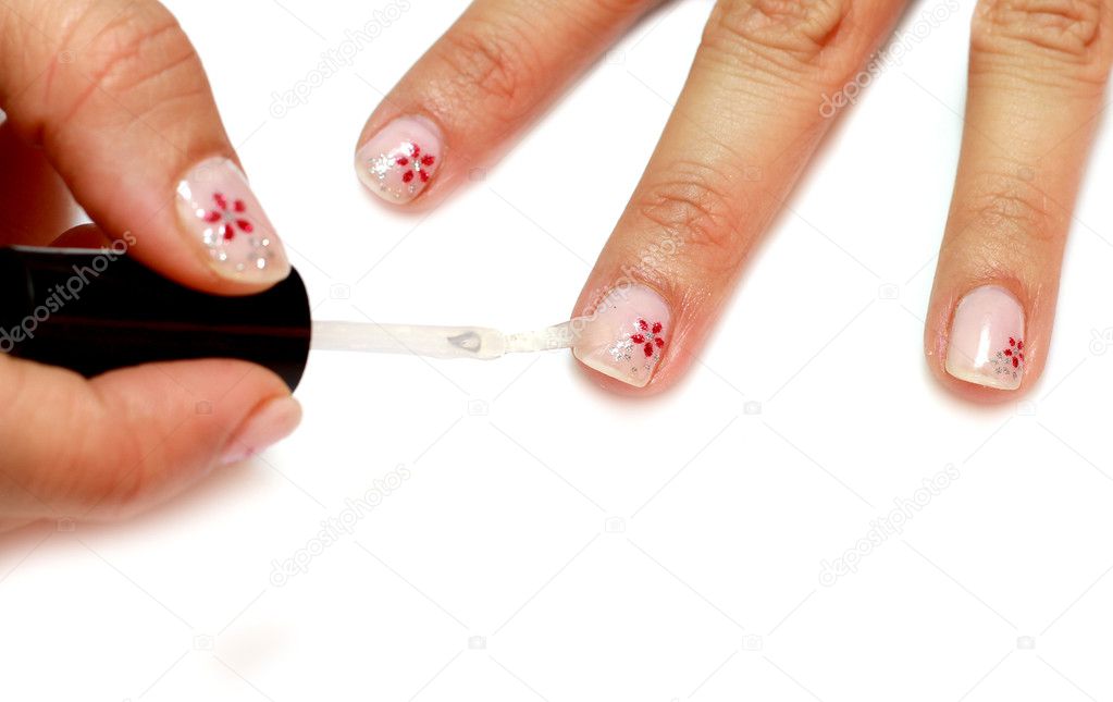 Manicure with flower
