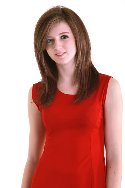 Young teenager in red — Stock Photo, Image
