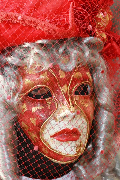Máscara de Carnaval Rojo en Venecia — Foto de Stock