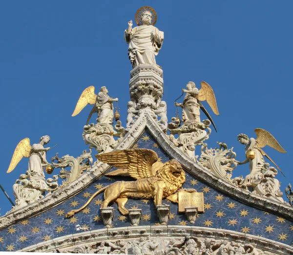 stock image Detail of facade, San Marco Basilica in