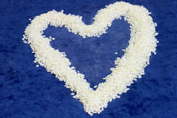Corazón con arroz — Foto de Stock