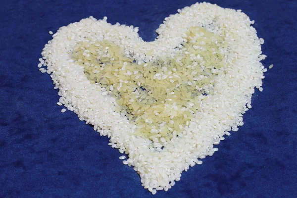 Heart with rice — Stock Photo, Image