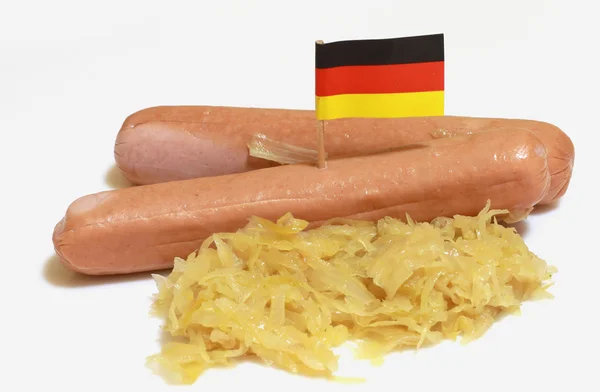 Wurst und Sauerkrauts — Stockfoto