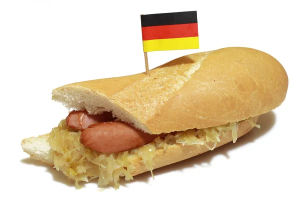 stock image Sausage and sauerkrauts