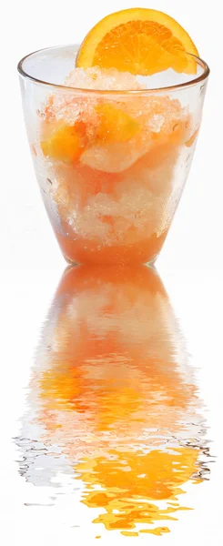 Glass bowl with orange granita — Stock Photo, Image