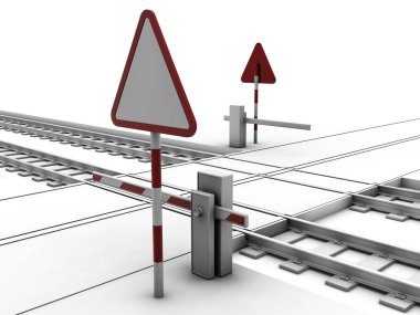 Closed railway crossroad clipart