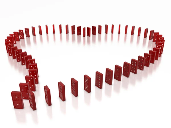 Coração dominó — Fotografia de Stock