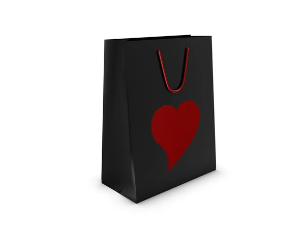 stock image Gift bag with heart