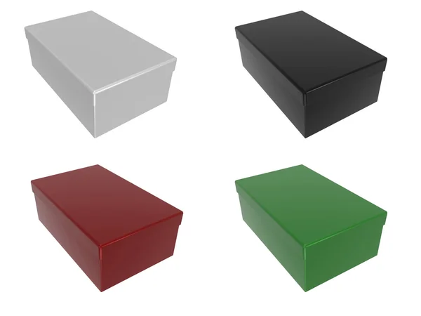 Schachteln in verschiedenen Farben — Stockfoto