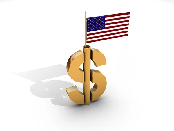 Dollarteken met vlag — Stockfoto