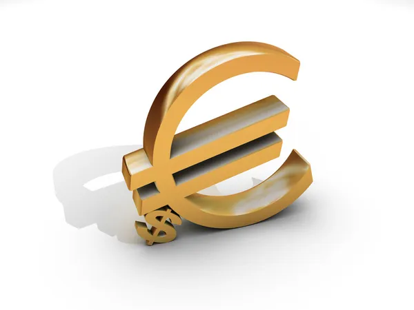 Symbol eura a dolaru — Stock fotografie