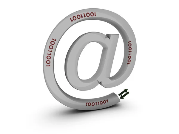 Знак электронной почты с байтами — стоковое фото