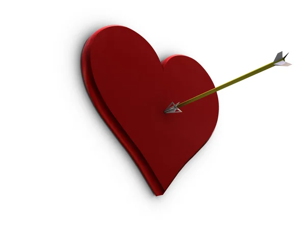 Coração e flecha — Fotografia de Stock