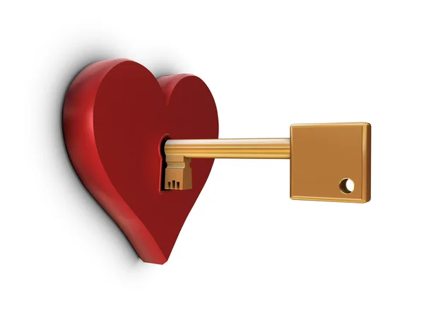 Kalp ve anahtarı — Stok fotoğraf