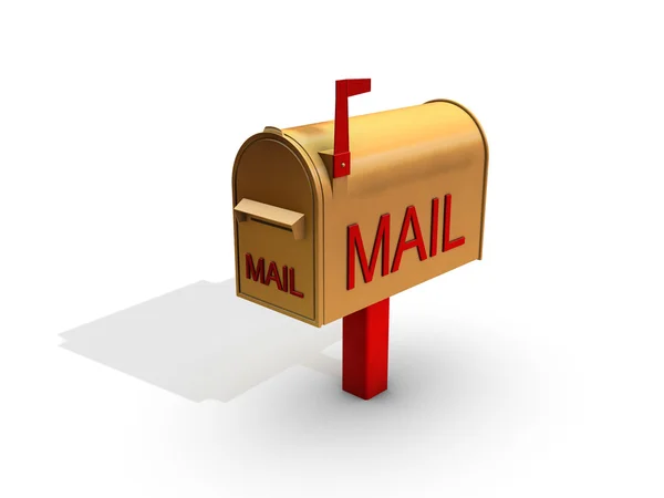 Caixa de correio dourada — Fotografia de Stock