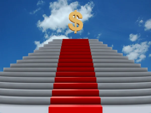 Dinheiro escadas — Fotografia de Stock