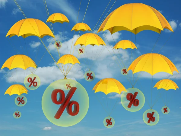 Percentagem em balão — Fotografia de Stock