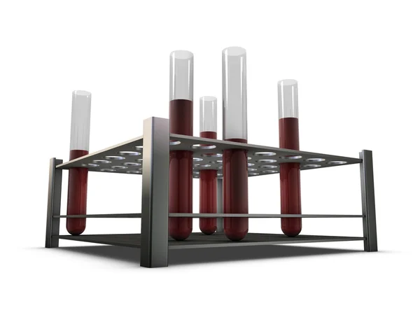 Test tüpleri ile kan tutucu — Stok fotoğraf