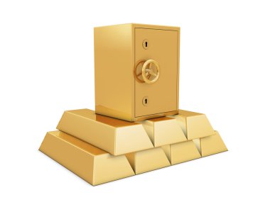 Golden bars and safe deposit clipart