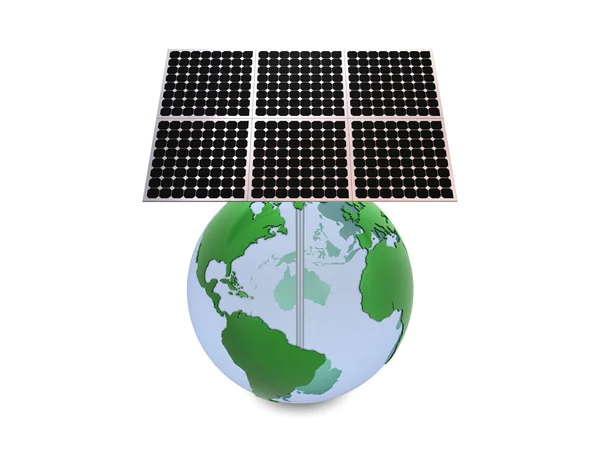 Tierra y paneles solares —  Fotos de Stock