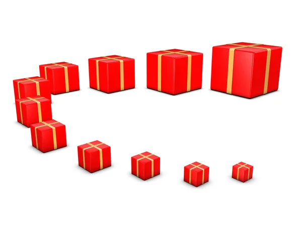Groep van rode giftboxes — Stockfoto
