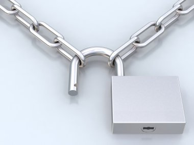 Chains and opened padlock clipart