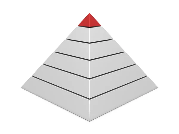 피라미드형 차트 레드 화이트 스톡 사진