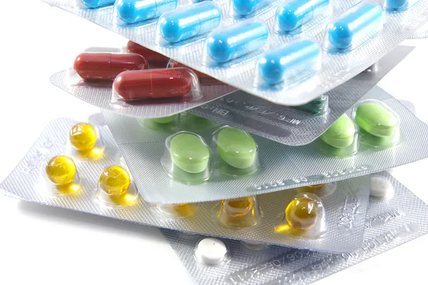 Different pills on white — Stock Photo, Image