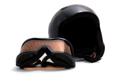 Ski helmet and goggles clipart