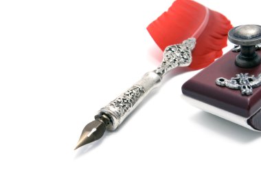 Old pen with blotter clipart