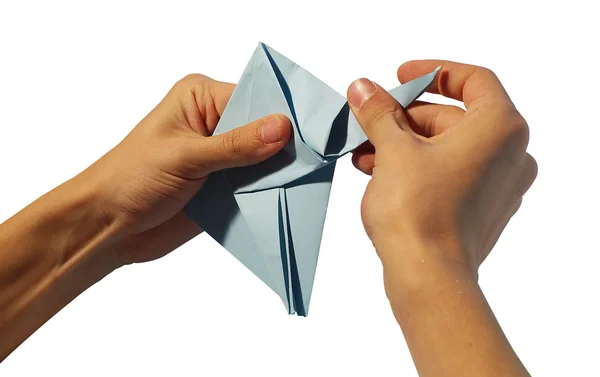 Fazendo origami — Fotografia de Stock
