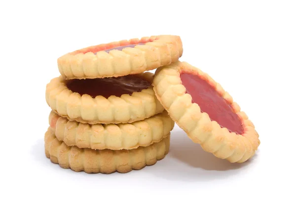 Печиво з мармеладом на білому — стокове фото