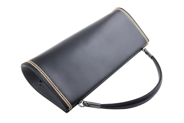 Černé elegantní kožená taška — Stock fotografie