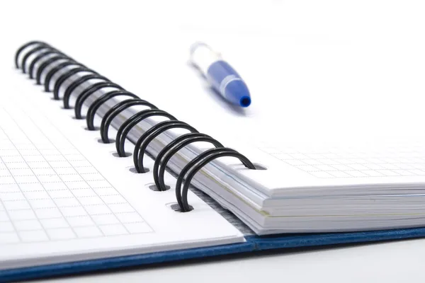 Caderno e caneta em branco — Fotografia de Stock