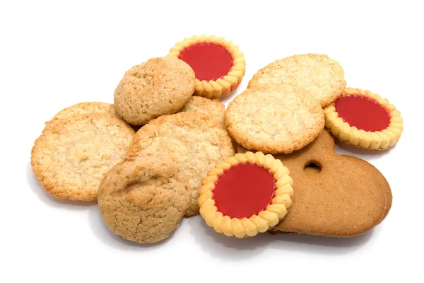 Different cookies on white — Stock Photo, Image