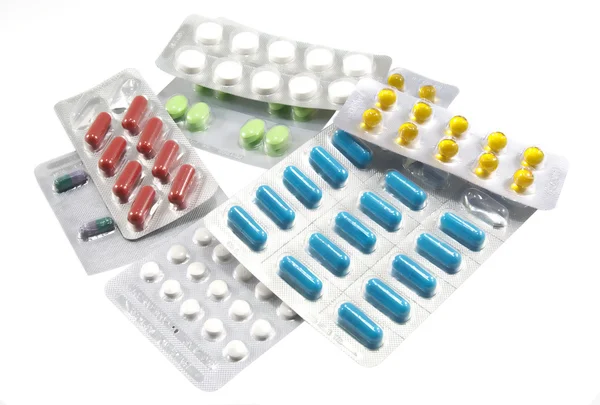 Different pills on white 1 — Stock Photo, Image