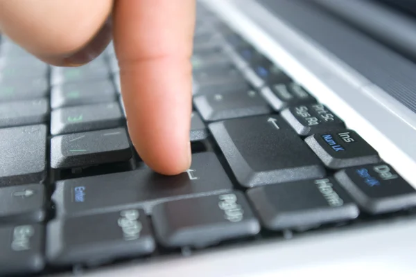 Finger on laptop 1 — Stock Photo, Image