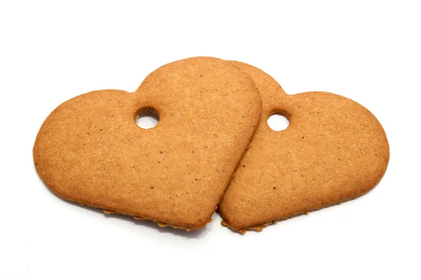 Biscuits au pain d'épice en forme de coeur — Photo