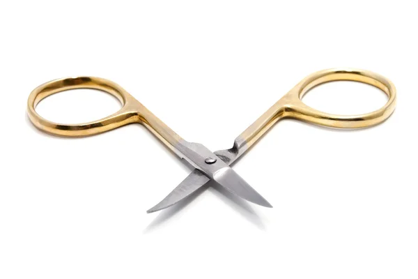 stock image Old golden manicure scissors