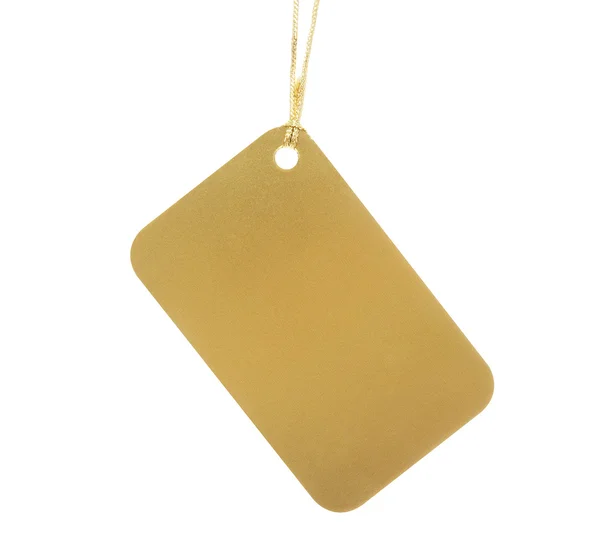 Zlatý štítek na pásu karet Royalty Free Stock Obrázky
