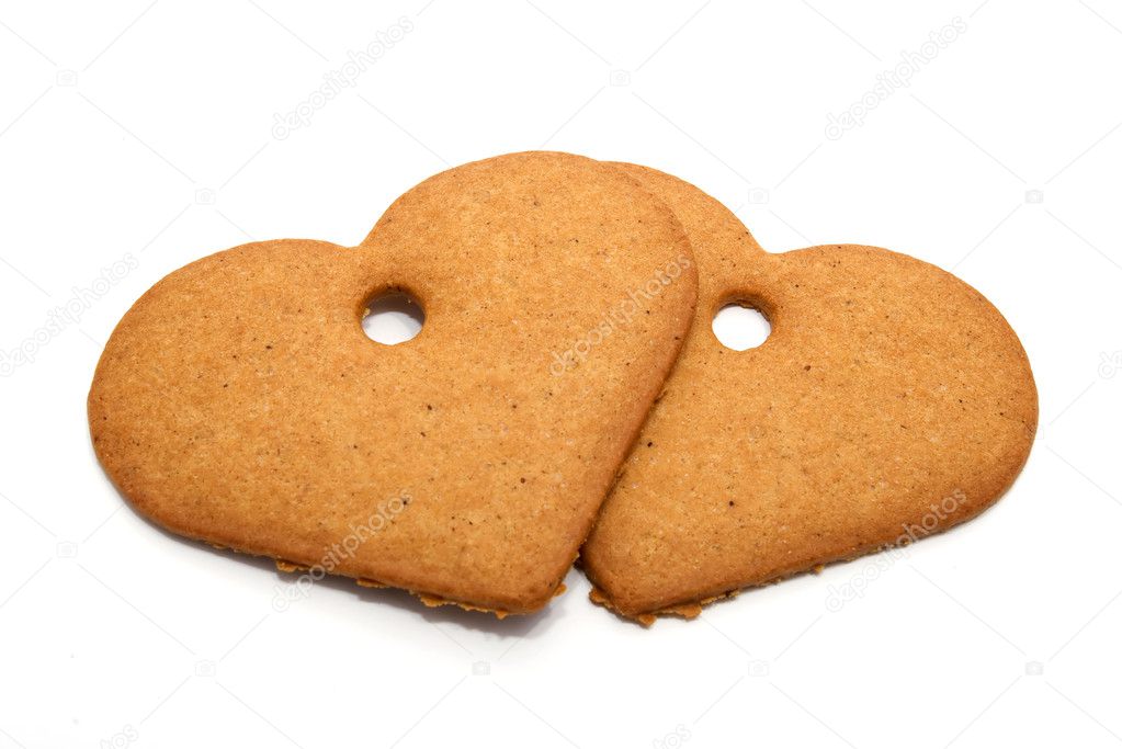 Heart-shaped gingerbread cookies