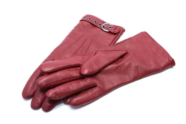 Coppia di guanti donna in pelle — Foto Stock