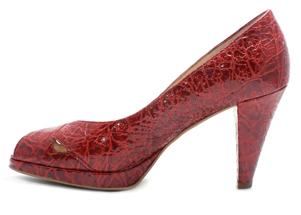 Rood vrouw modieuze schoen — Stockfoto