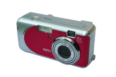 Compact camera on white background with clipping clipart