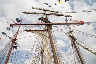 Rigging of big sailing ship clipart